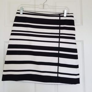 WHBM Black and White Striped Skirt
